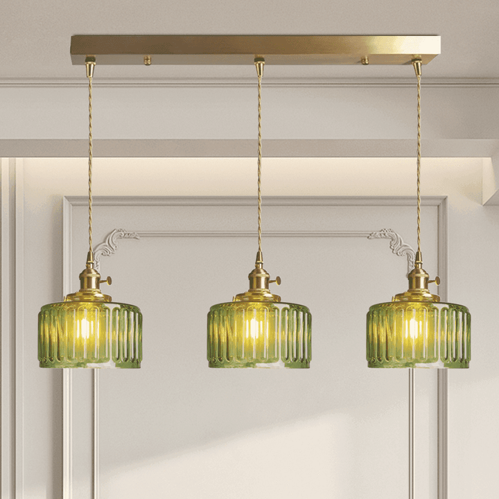 Retro Stained Glass Pendant Light - Rustic Hanging Lamp for Bathroom | Vinlighting | Vinlighting