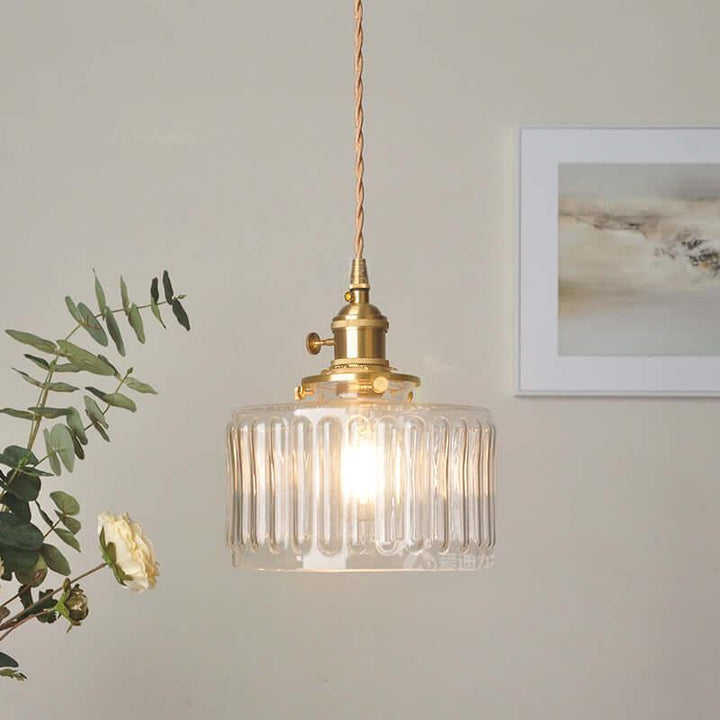 Retro Stained Glass Pendant Light - Rustic Hanging Lamp for Bathroom | Vinlighting | Vinlighting