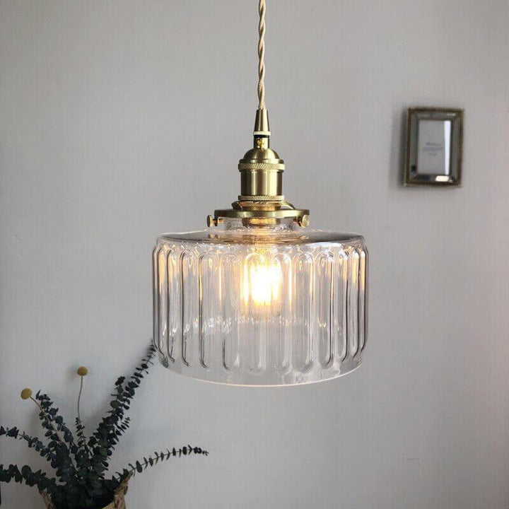 Retro Stained Glass Pendant Light - Rustic Hanging Lamp for Bathroom | Vinlighting | Vinlighting