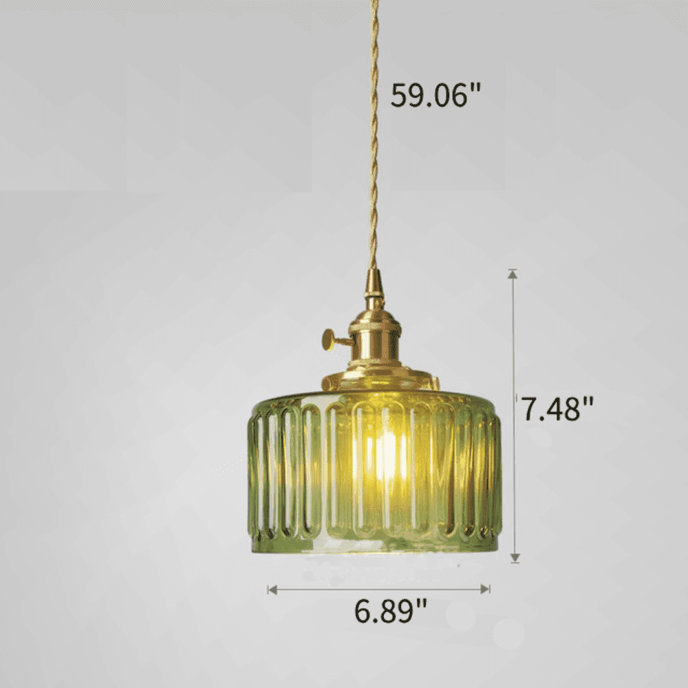 Retro Stained Glass Pendant Light - Rustic Hanging Lamp for Bathroom | Vinlighting | Vinlighting
