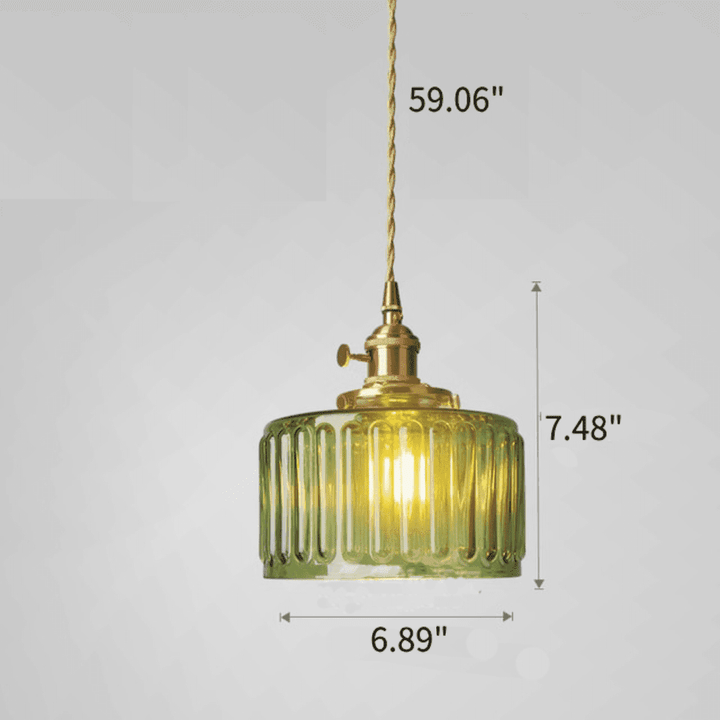 Retro Stained Glass Pendant Light - Rustic Hanging Lamp for Bathroom | Vinlighting | Vinlighting