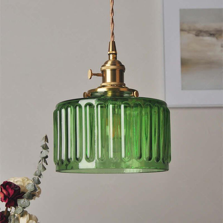 Retro Stained Glass Pendant Light - Rustic Hanging Lamp for Bathroom | Vinlighting | Vinlighting