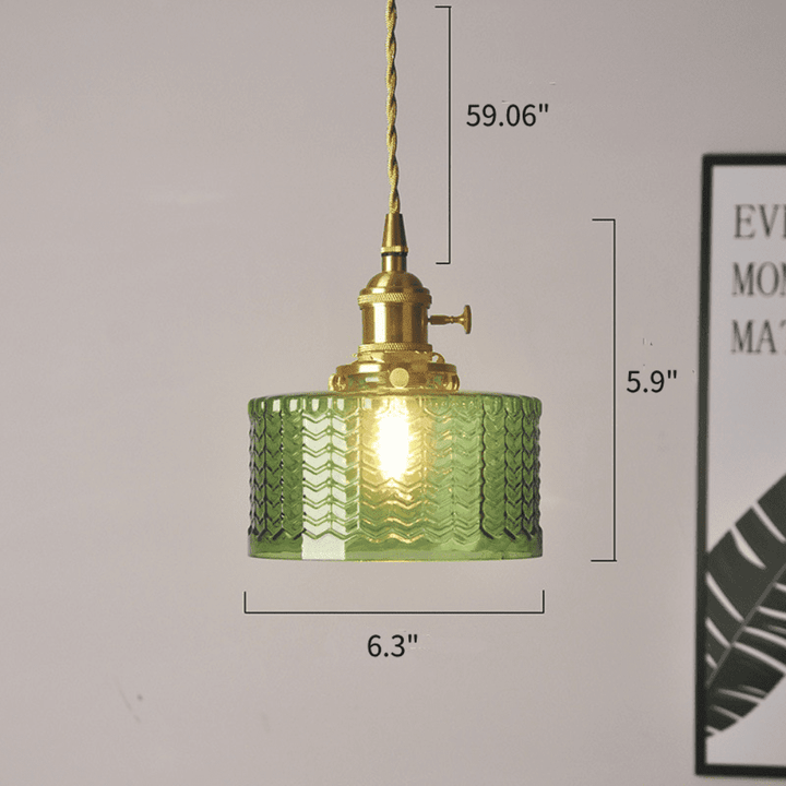 Retro Stained Glass Pendant Light - Rustic Hanging Lamp for Bathroom | Vinlighting | Vinlighting