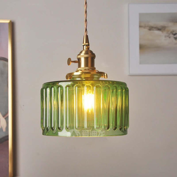 Retro Stained Glass Pendant Light - Rustic Hanging Lamp for Bathroom | Vinlighting | Vinlighting