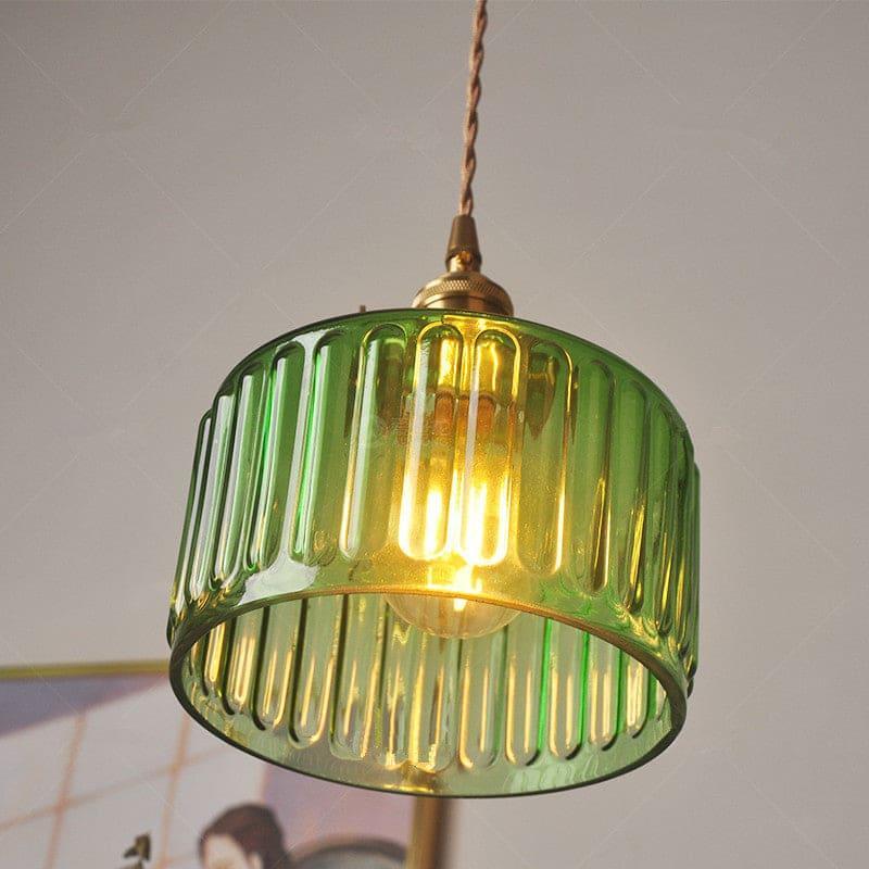 Retro Stained Glass Pendant Light - Rustic Hanging Lamp for Bathroom | Vinlighting | Vinlighting