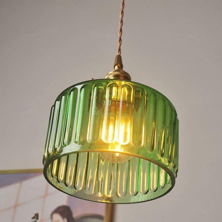 Retro Stained Glass Pendant Light - Rustic Hanging Lamp for Bathroom | Vinlighting | Vinlighting