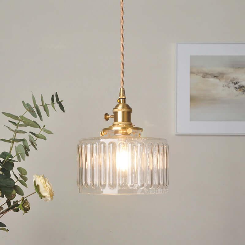 Retro Cylinder Glass Pendant Light - Vinlighting