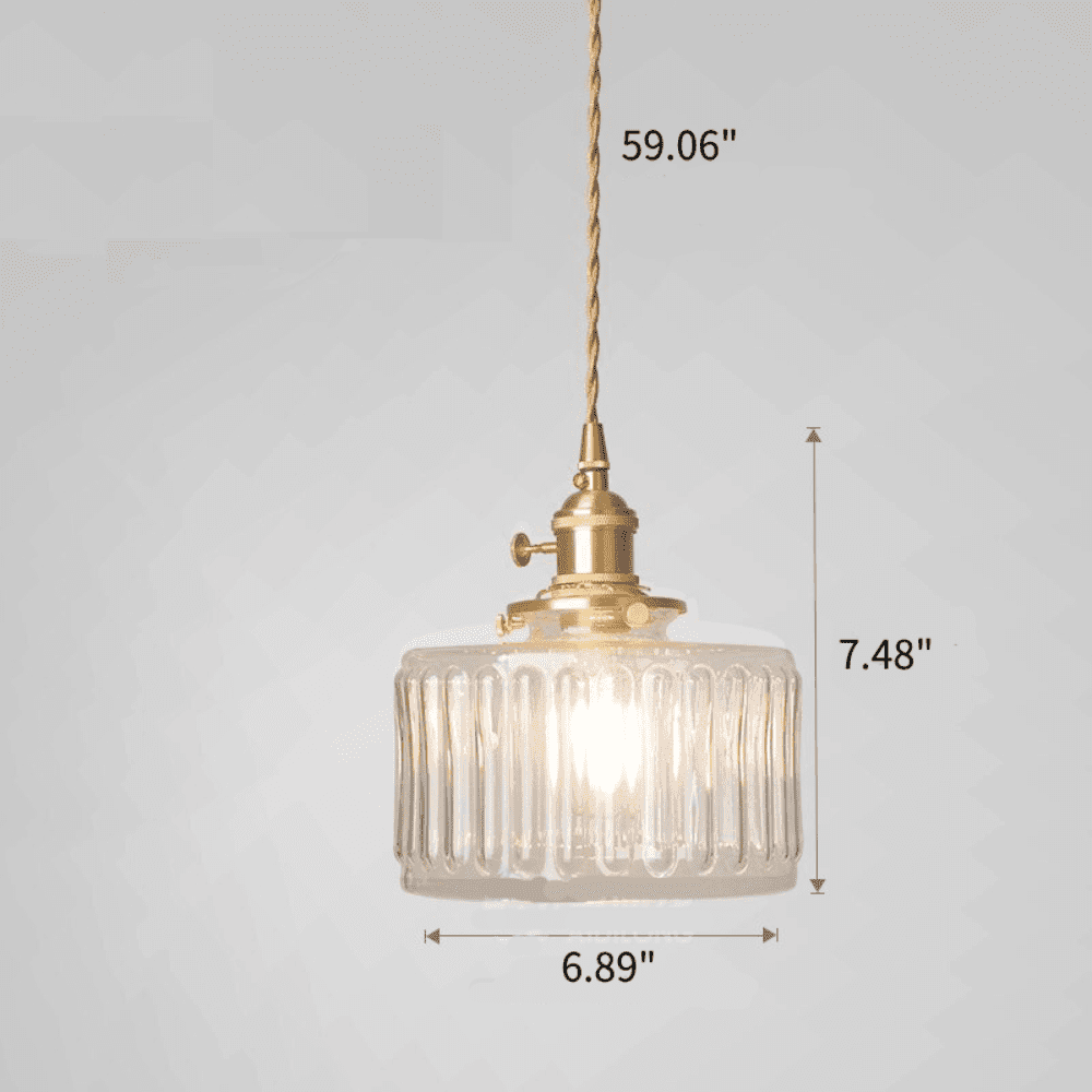 Retro Cylinder Glass Pendant Light - Vinlighting