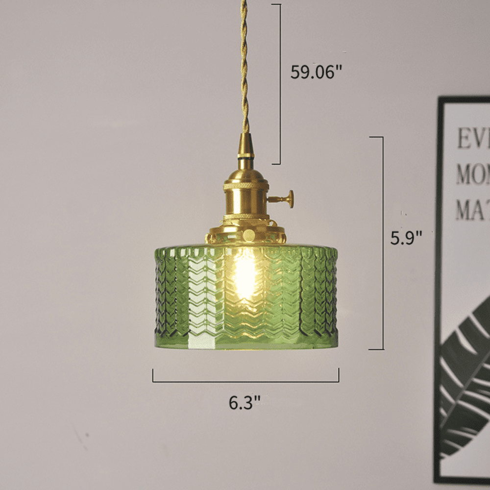 Retro Cylinder Glass Pendant Light - Vinlighting