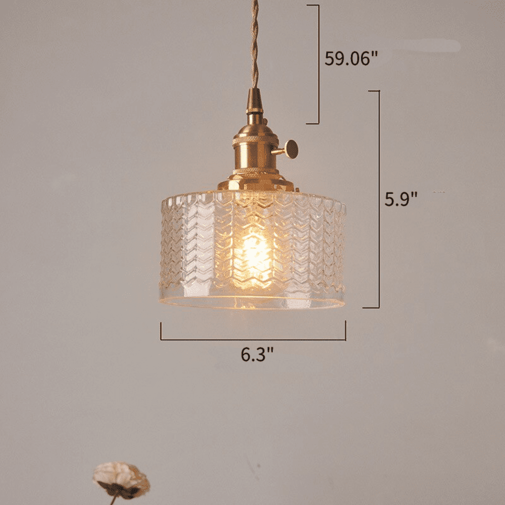 Retro Cylinder Glass Pendant Light - Vinlighting