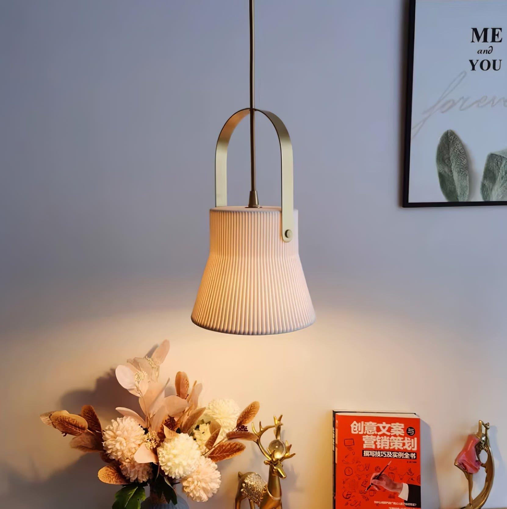 Ribbed Ceramic Pendant Lamp - Vinlighting