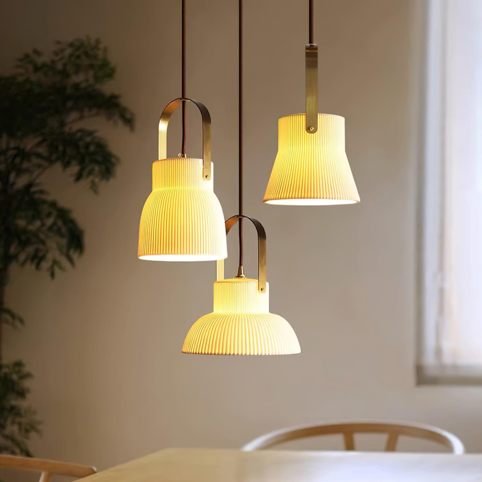 Ribbed Ceramic Pendant Lamp - Vinlighting