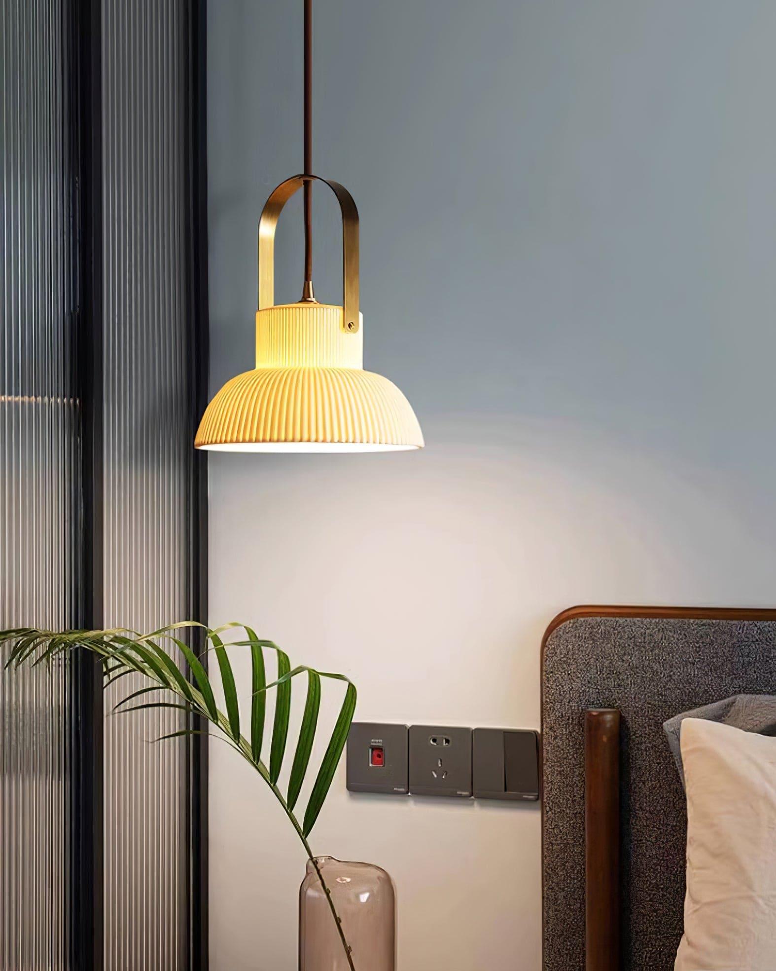 Ribbed Ceramic Pendant Lamp - Vinlighting