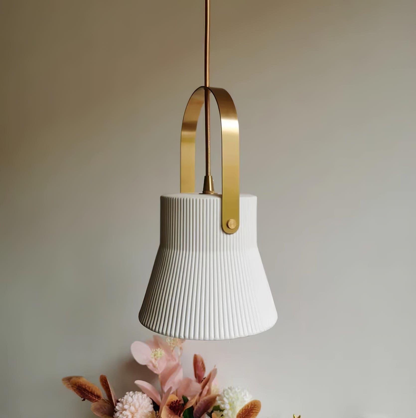 Ribbed Ceramic Pendant Lamp - Vinlighting