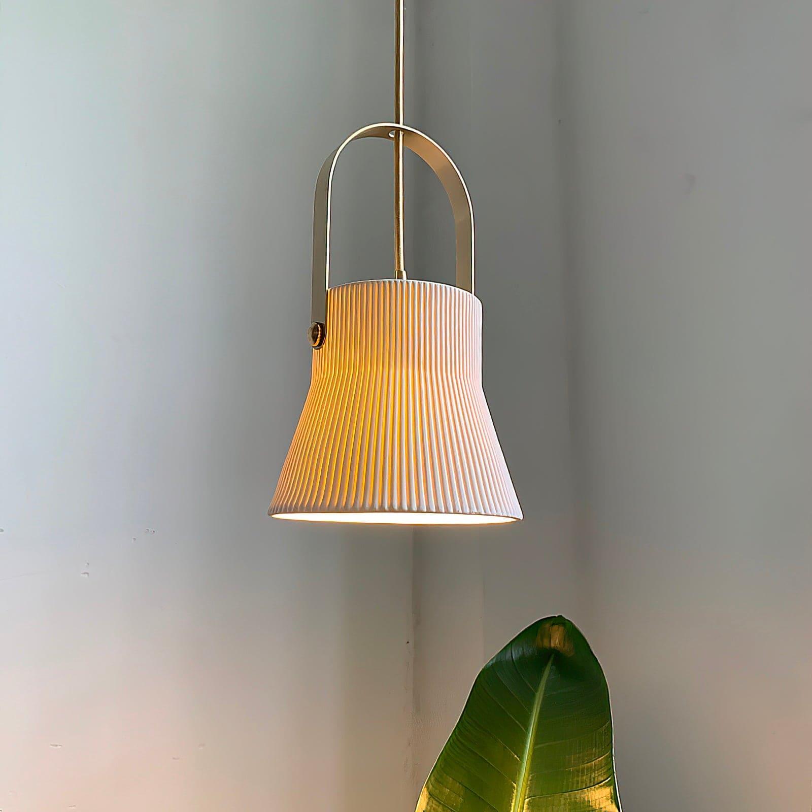 Ribbed Ceramic Pendant Lamp - Vinlighting