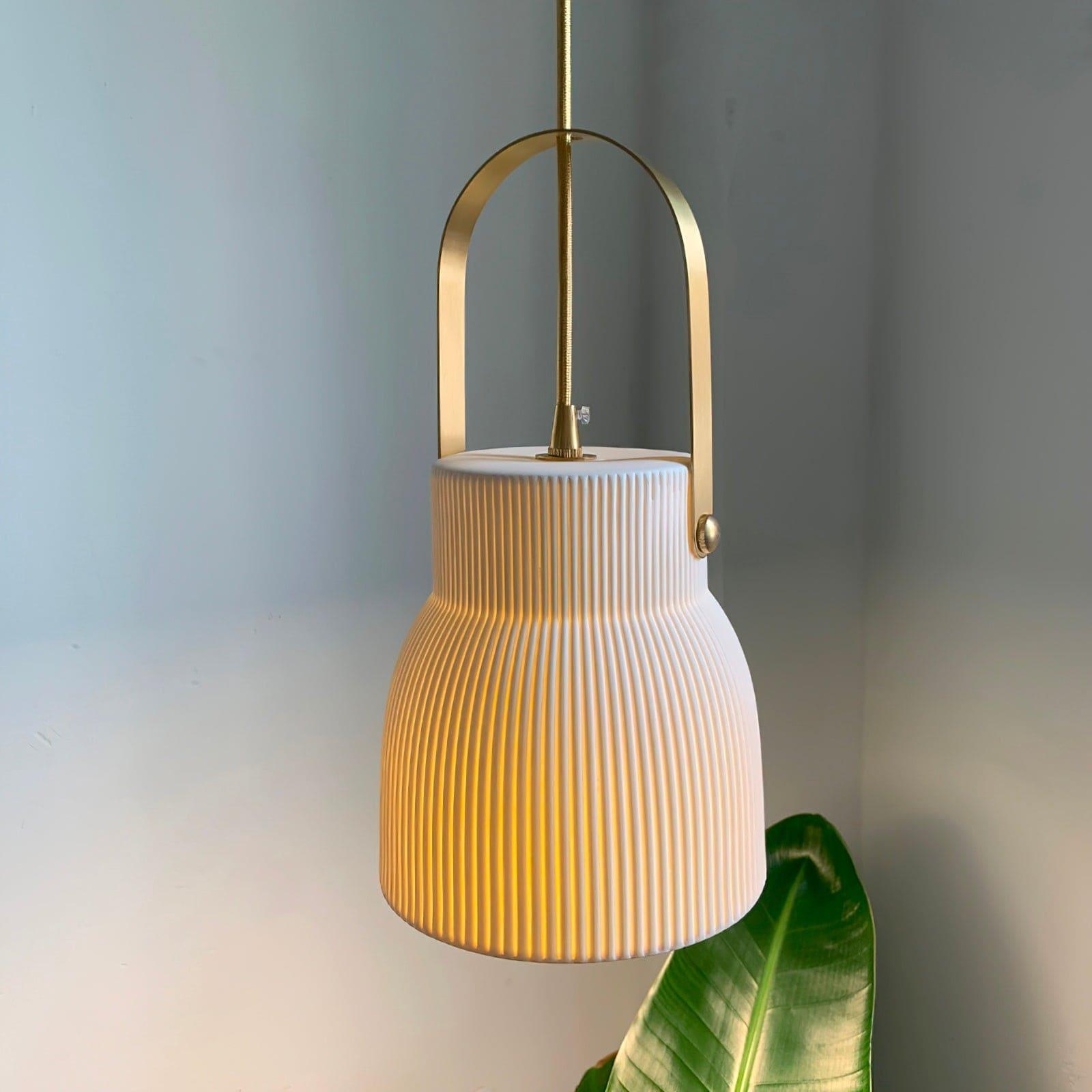 Ribbed Ceramic Pendant Lamp - Vinlighting