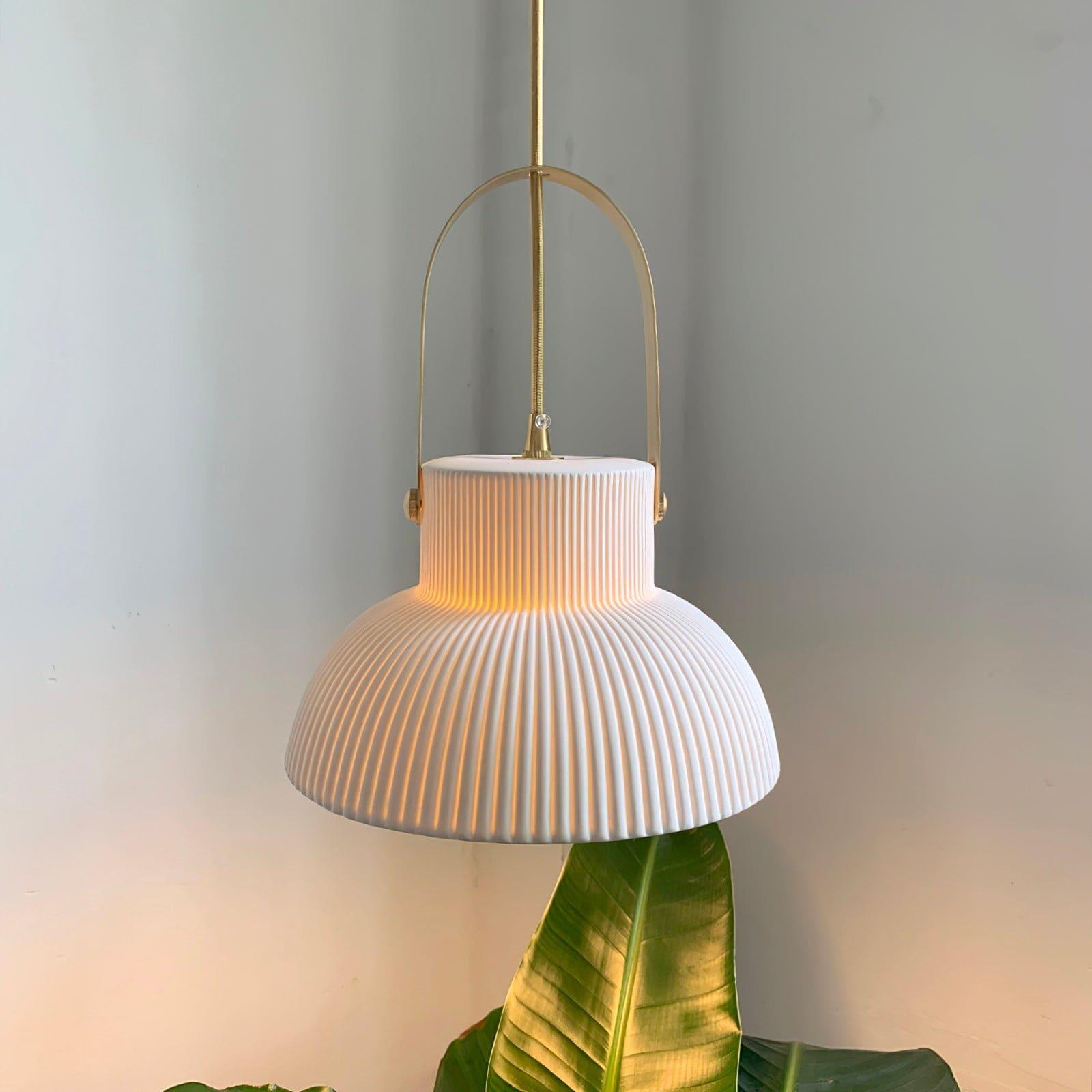 Ribbed Ceramic Pendant Lamp - Vinlighting