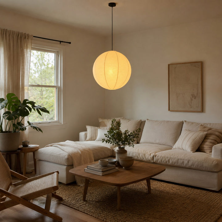 Rice Paper Round A Pendant Light