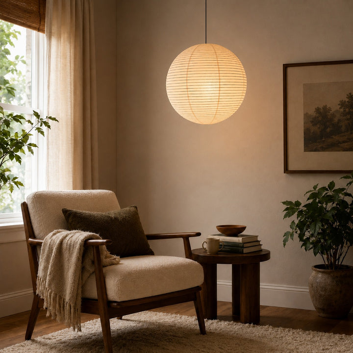 Rice Paper Round A Pendant Light