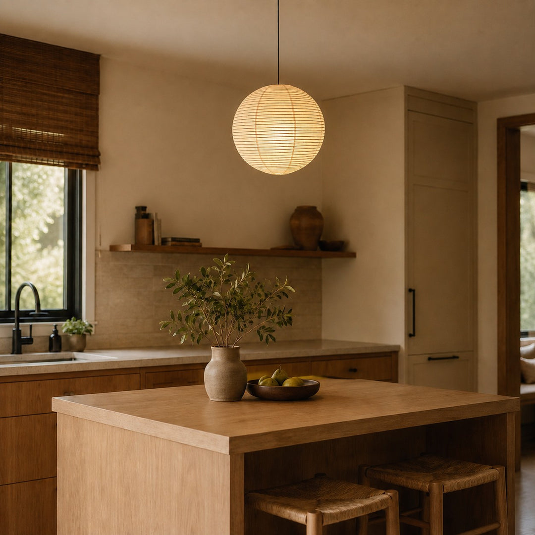 Rice Paper Round A Pendant Light