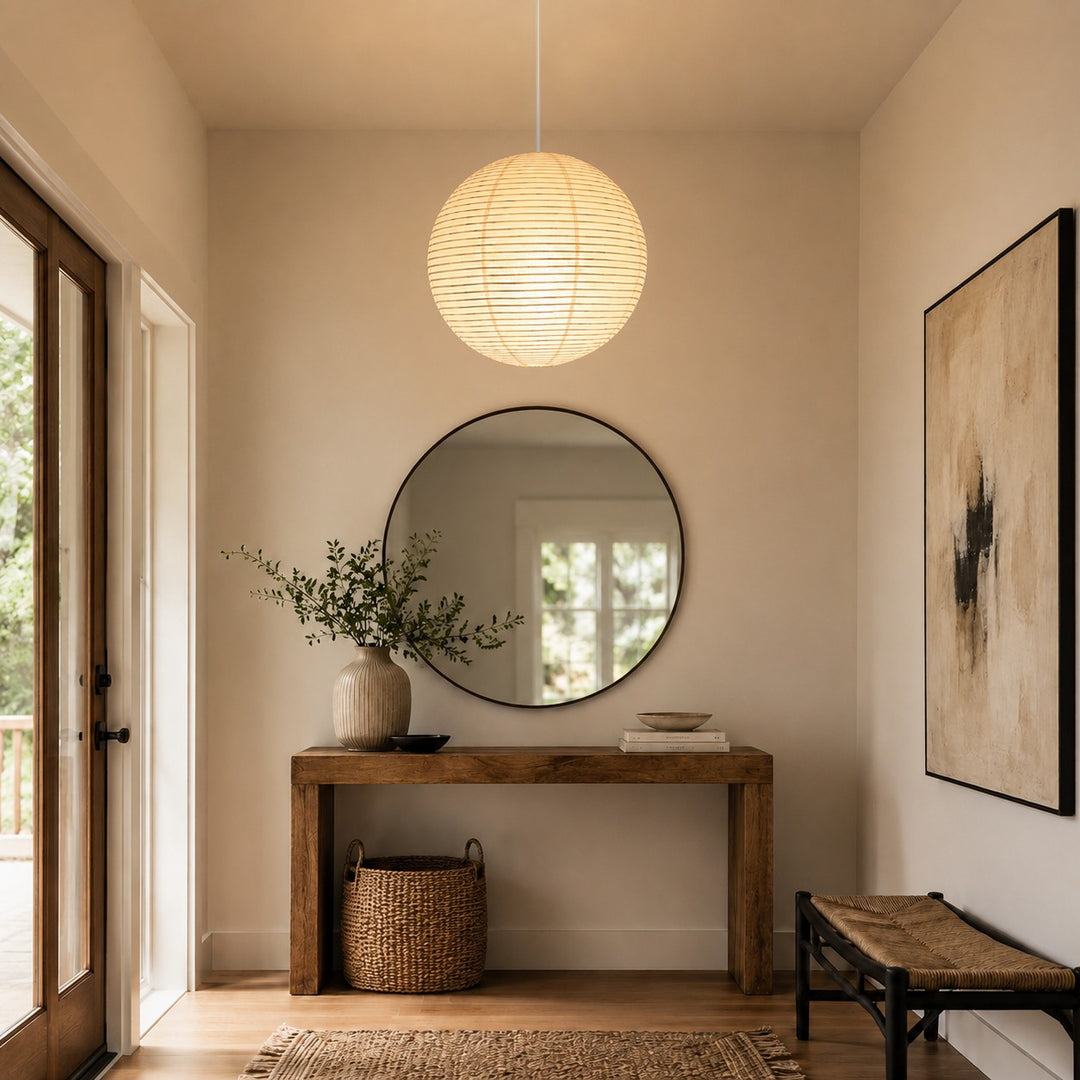 Rice Paper Round A Pendant Light