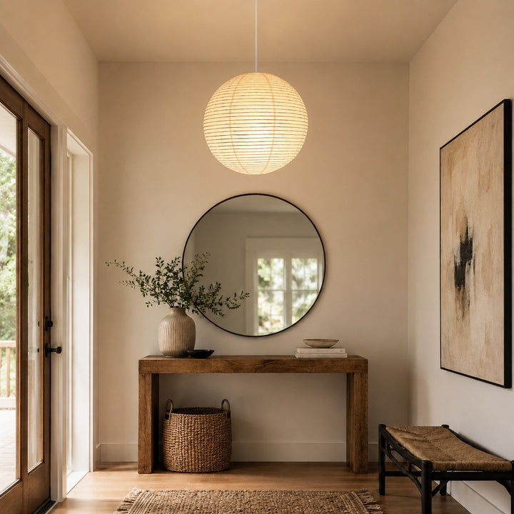 Rice Paper Round A Pendant Light