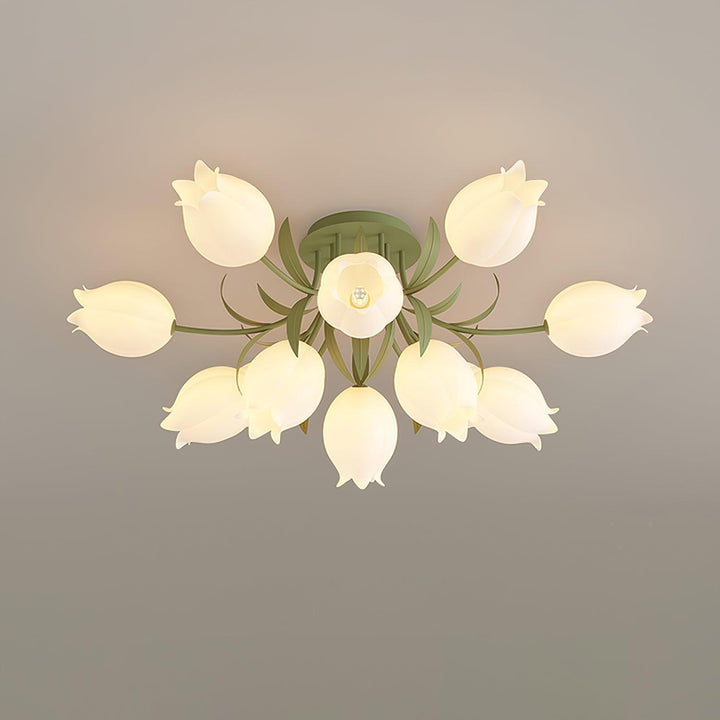 Ricko Ceiling Light – Cream Lily Flower Ceiling Fixture | Vinlighting | Vinlighting