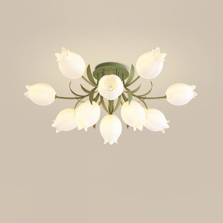 Ricko Ceiling Light – Cream Lily Flower Ceiling Fixture | Vinlighting | Vinlighting