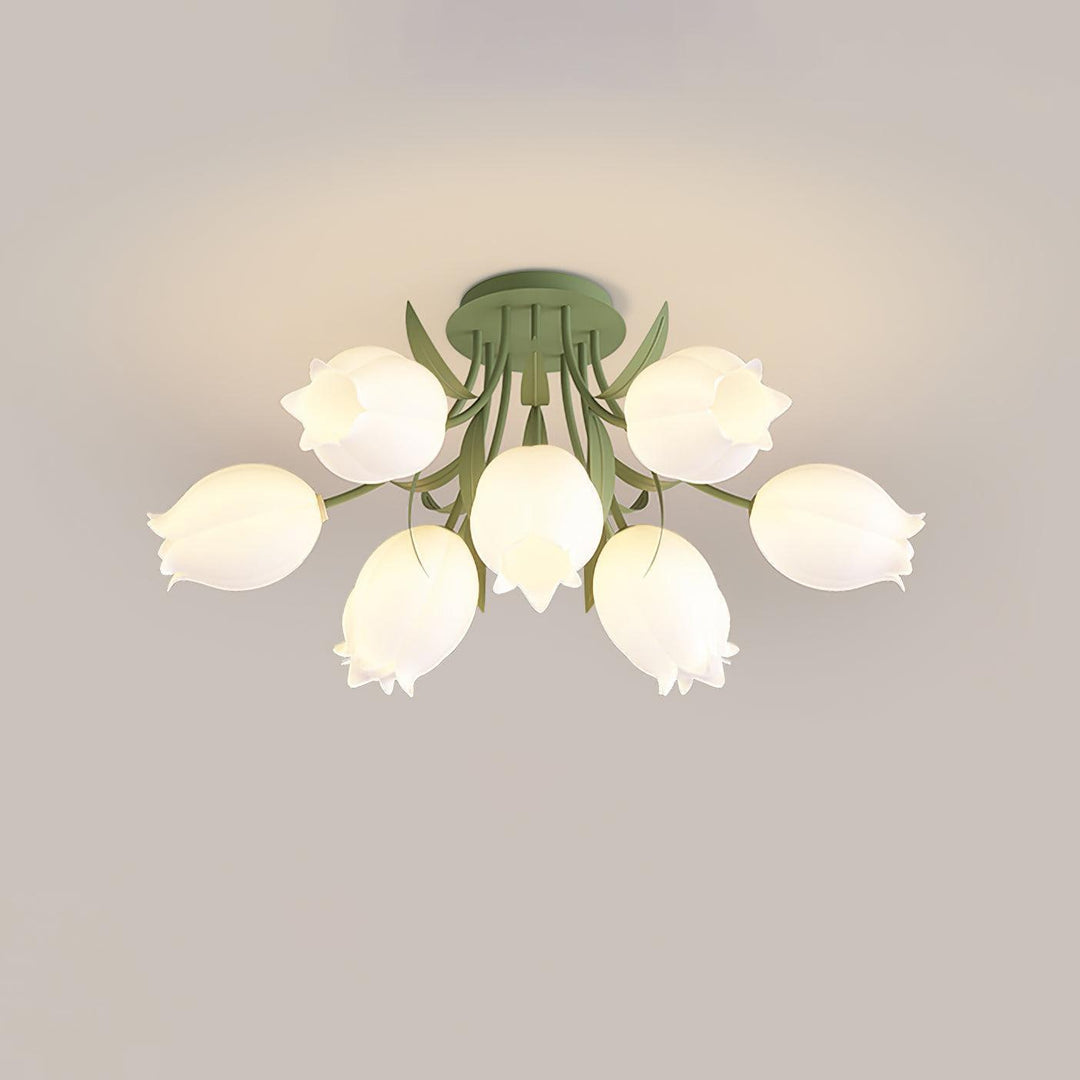 Ricko Ceiling Light – Cream Lily Flower Ceiling Fixture | Vinlighting | Vinlighting