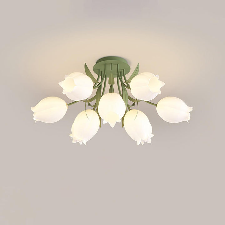 Ricko Ceiling Light – Cream Lily Flower Ceiling Fixture | Vinlighting | Vinlighting