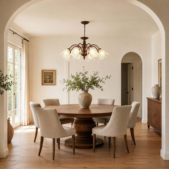 Rosella Chandelier – French Flower Glass Dining Room Chandelier | Vinlighting
