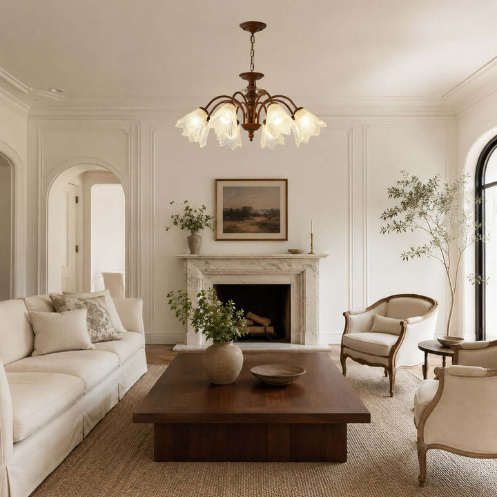 Rosella Chandelier – French Flower Glass Dining Room Chandelier | Vinlighting