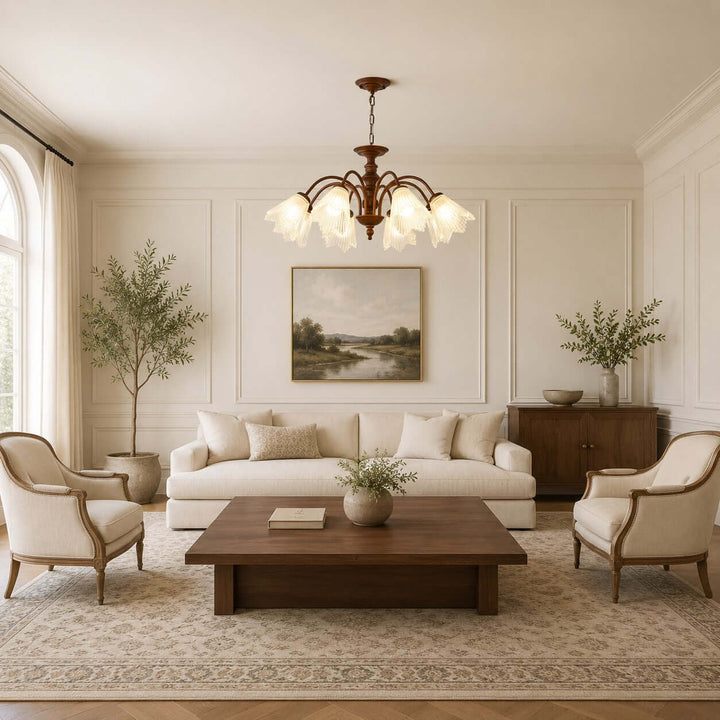 Rosella Chandelier – French Flower Glass Dining Room Chandelier | Vinlighting