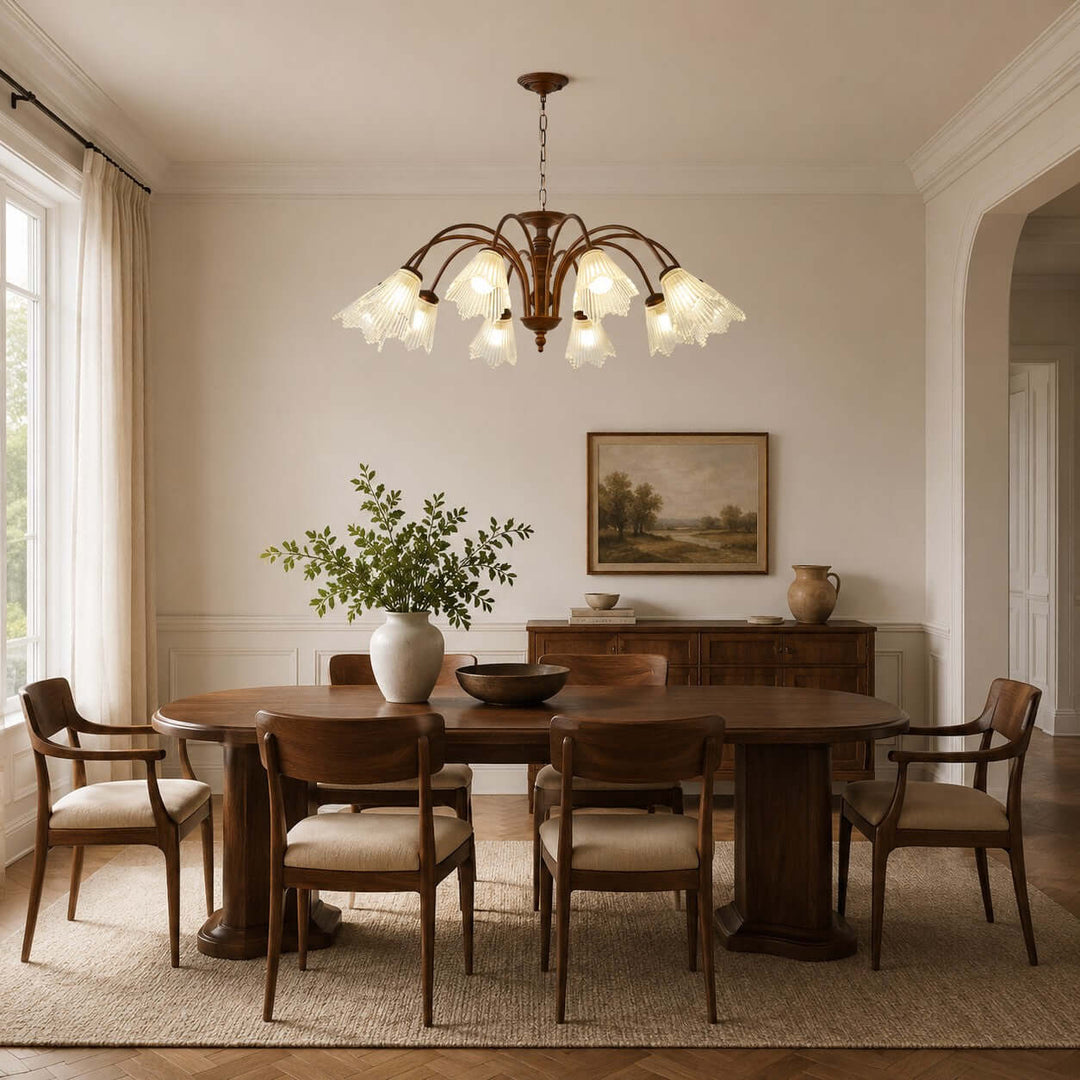 Rosella Chandelier – French Flower Glass Dining Room Chandelier | Vinlighting