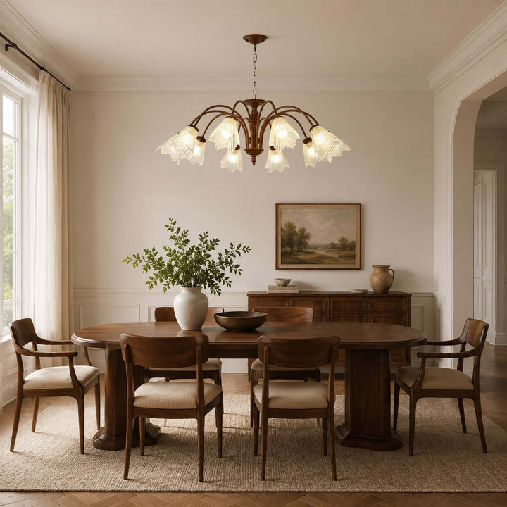 Rosella Chandelier – French Flower Glass Dining Room Chandelier | Vinlighting