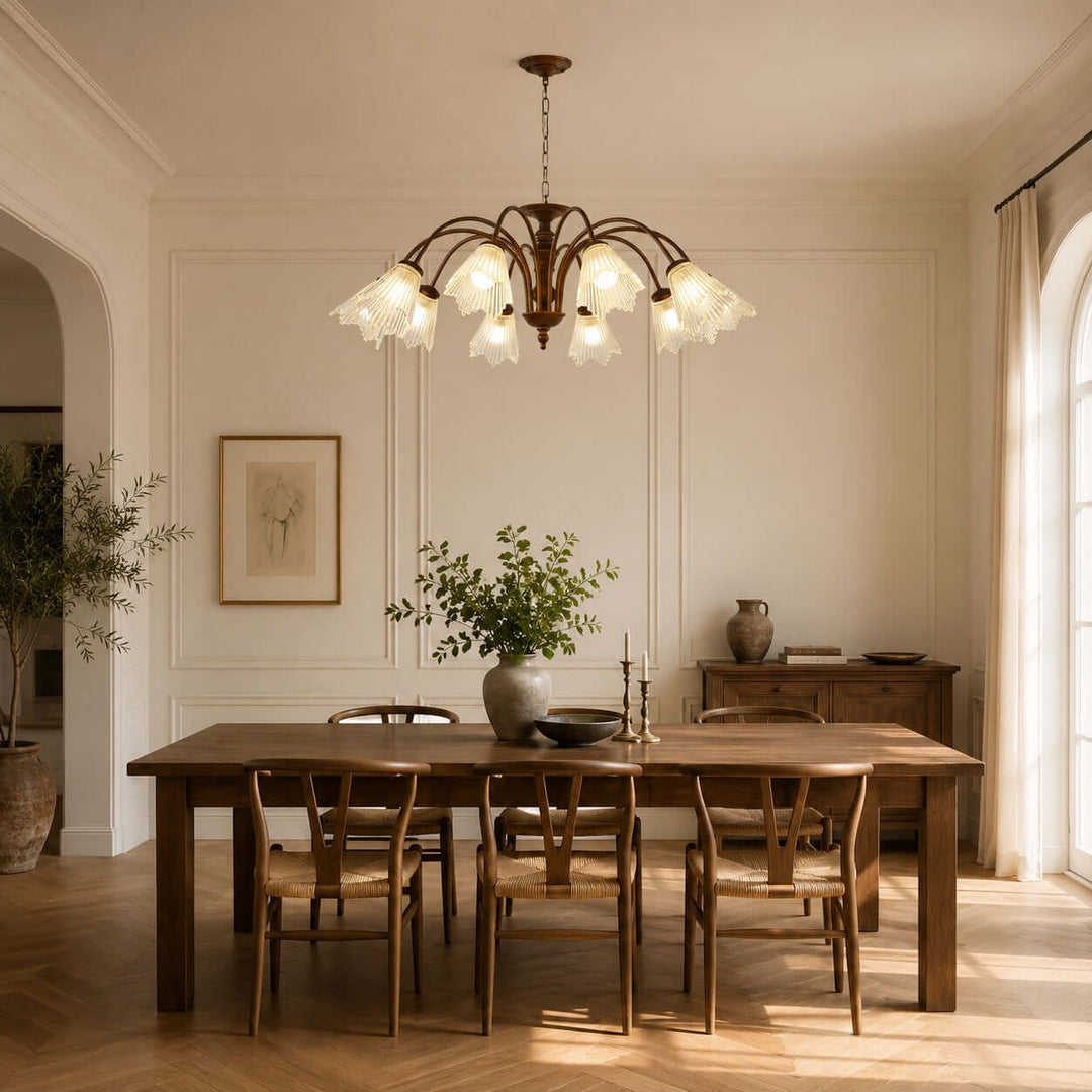 Rosella Chandelier – French Flower Glass Dining Room Chandelier | Vinlighting