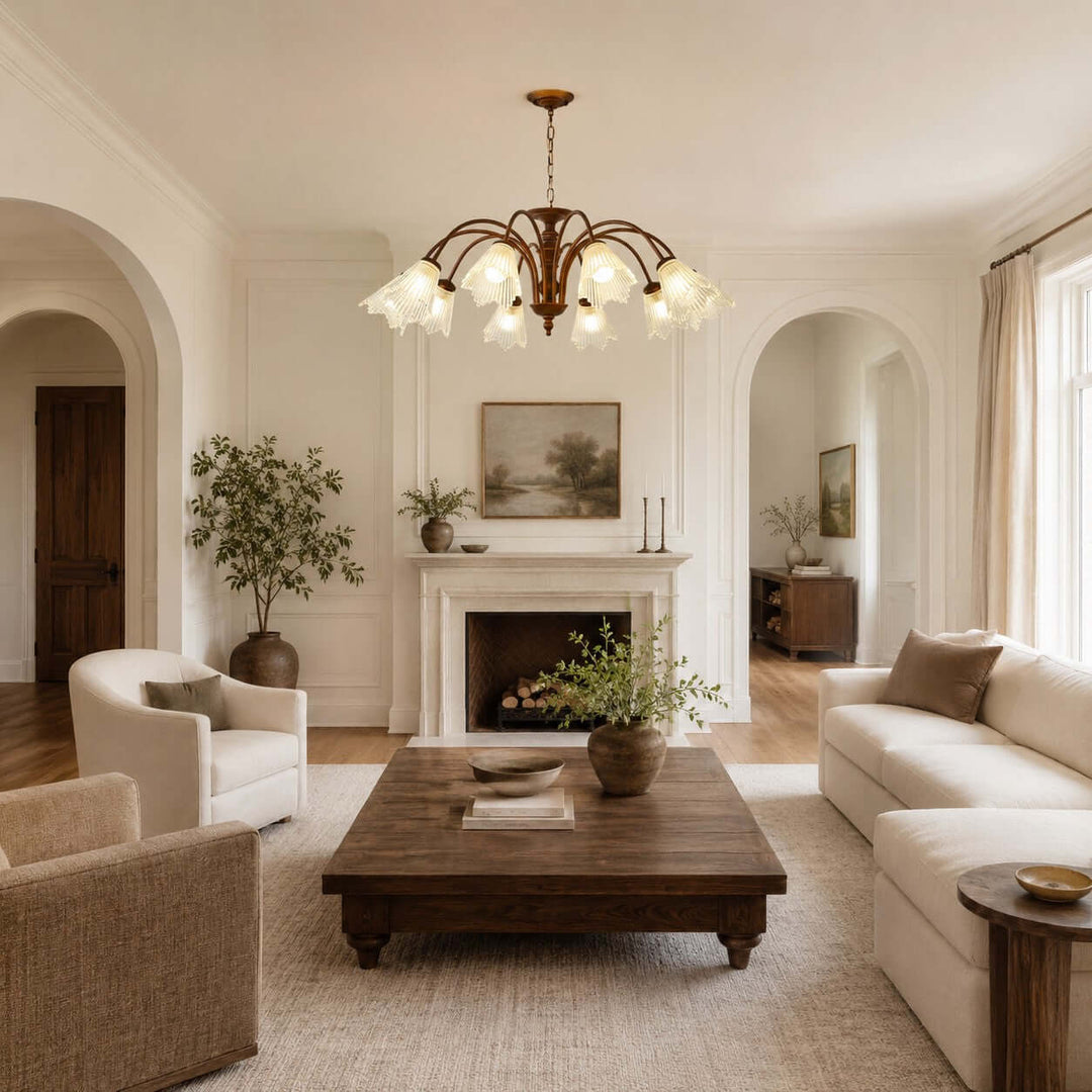 Rosella Chandelier – French Flower Glass Dining Room Chandelier | Vinlighting