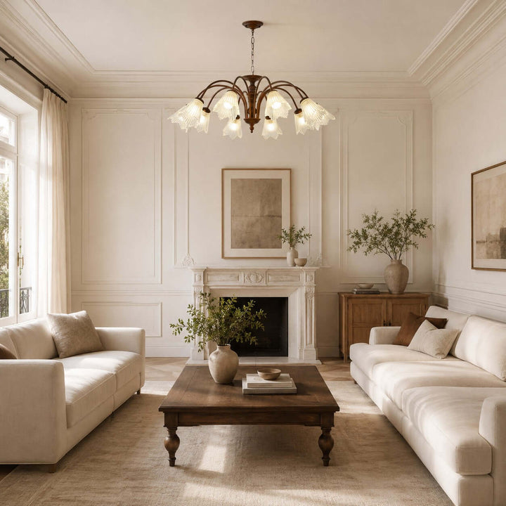 Rosella Chandelier – French Flower Glass Dining Room Chandelier | Vinlighting