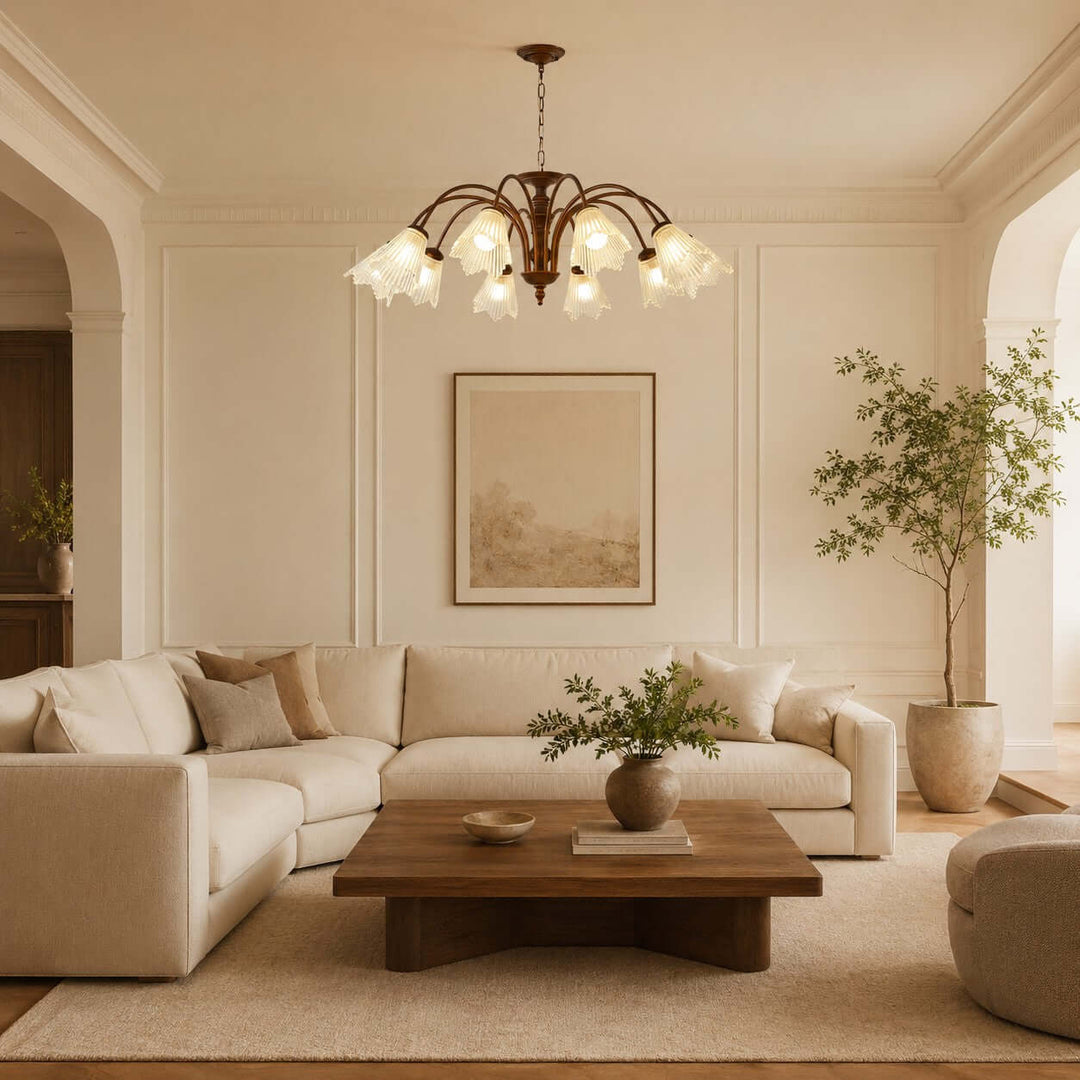 Rosella Chandelier – French Flower Glass Dining Room Chandelier | Vinlighting
