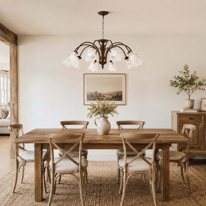 Rosella Chandelier – French Flower Glass Dining Room Chandelier | Vinlighting