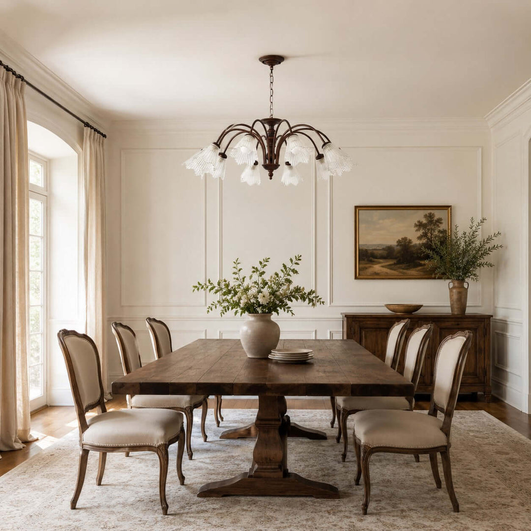 Rosella Chandelier – French Flower Glass Dining Room Chandelier | Vinlighting