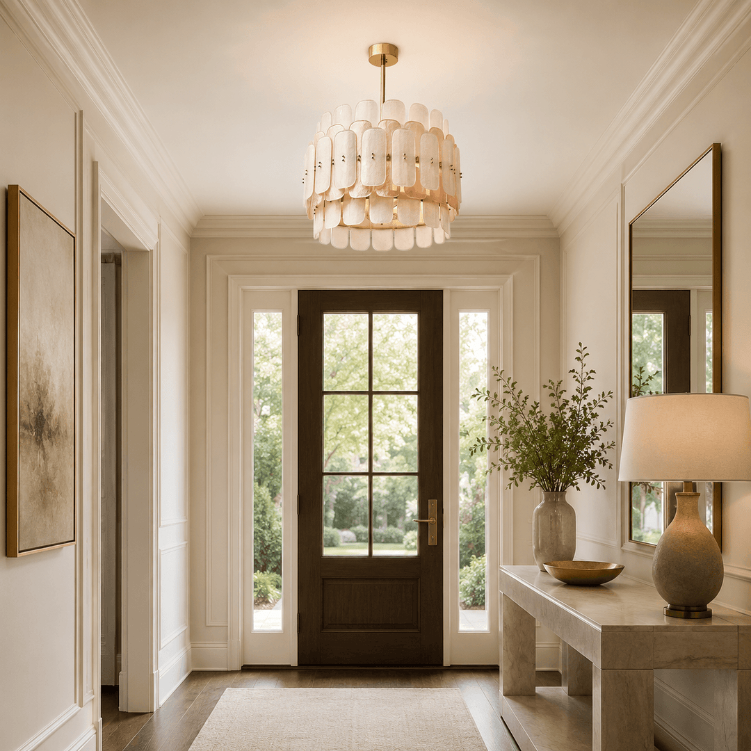 Roselle Chandelier - Glam Pink Glass Chandelier for Living Room