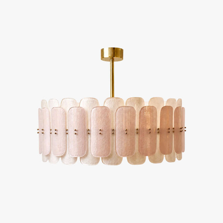 Roselle Chandelier - Glam Pink Glass Chandelier for Living Room