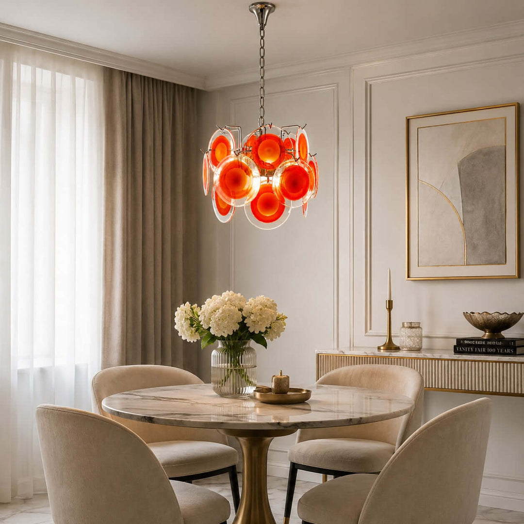 Rosvian Chandelier | Vintage Glass Light for Entryway and Foyer
