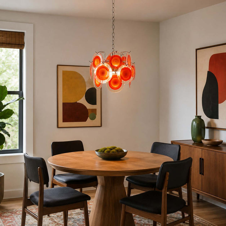 Rosvian Chandelier | Vintage Glass Light for Entryway and Foyer