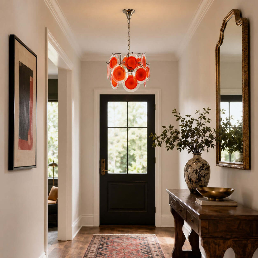 Rosvian Chandelier | Vintage Glass Light for Entryway and Foyer