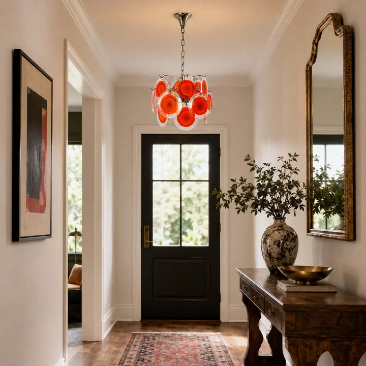 Rosvian Chandelier | Vintage Glass Light for Entryway and Foyer