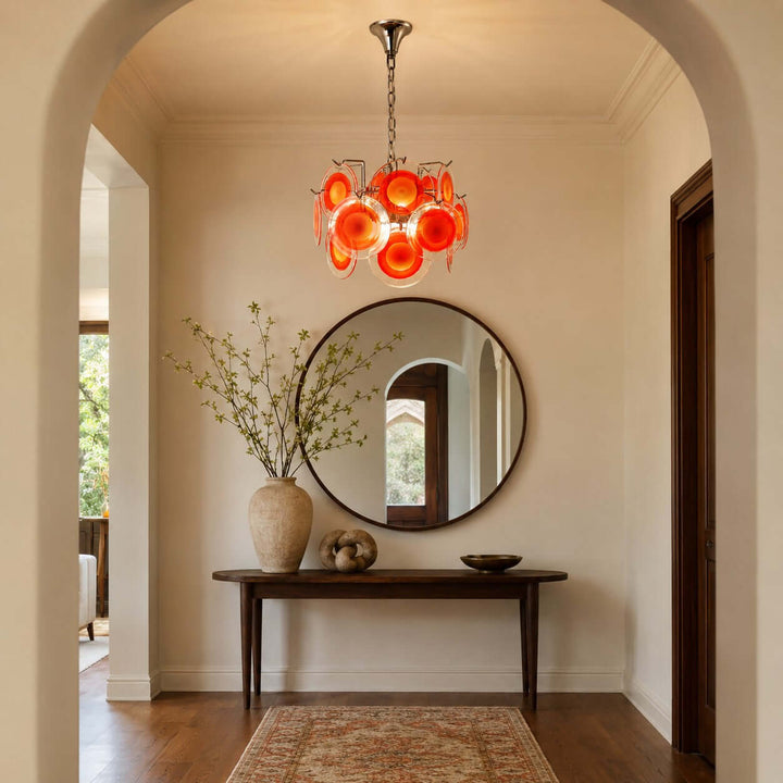 Rosvian Chandelier | Vintage Glass Light for Entryway and Foyer