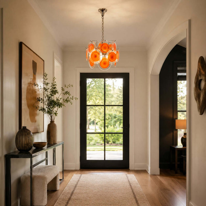 Rosvian Chandelier | Vintage Glass Light for Entryway and Foyer