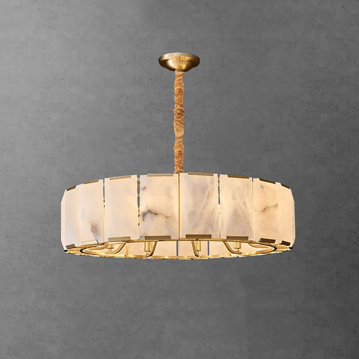 Round Alabaster Chandelier – Elegant Natural Alabaster & Brass Design | Vinlighting | Vinlighting